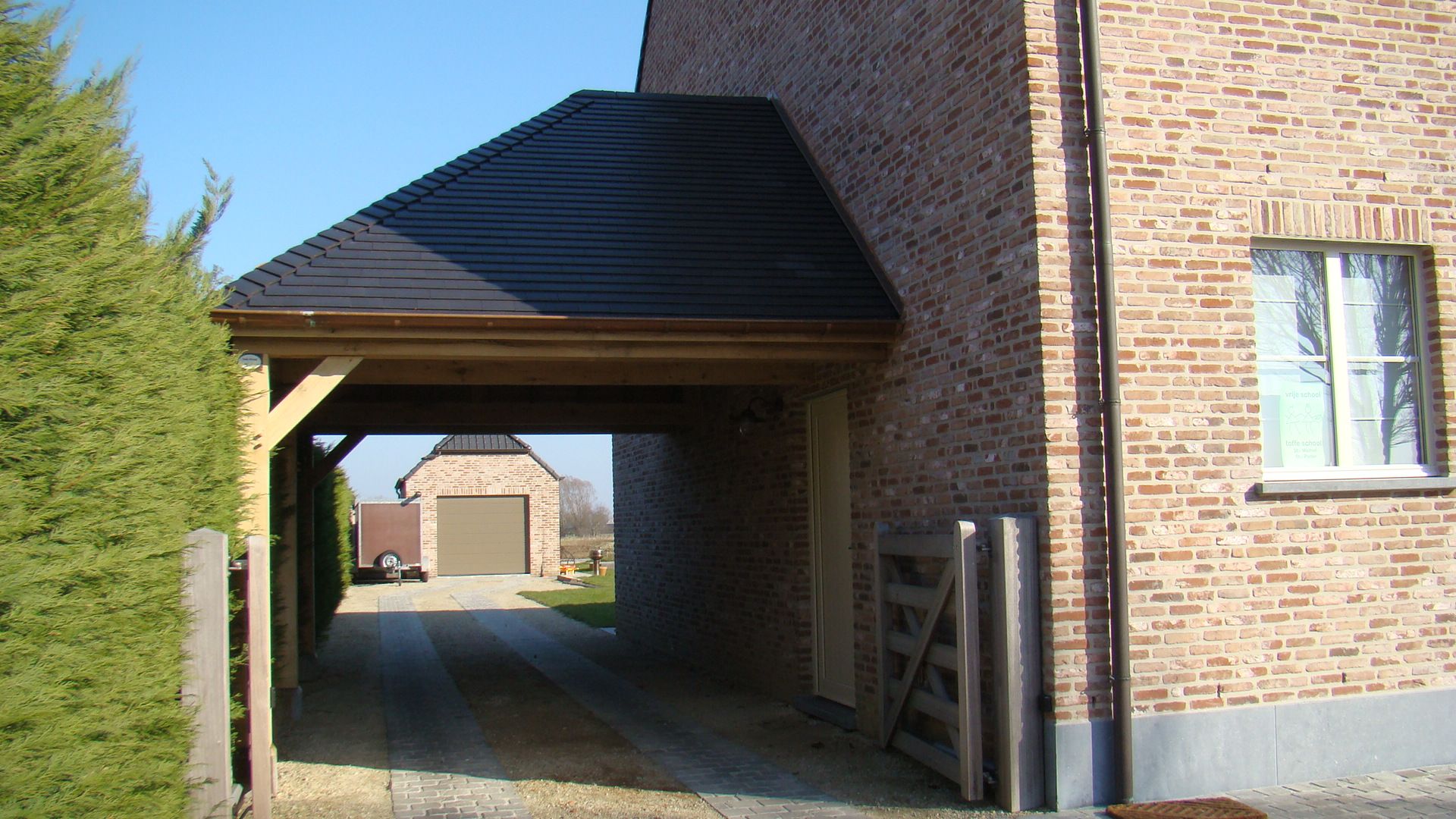 tarief Vriendin Platteland Carport met afgeknot dak | Eiken bijgebouwen West-Vlaanderen
