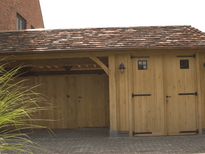 Eiken carport aanbouw in Deerlijk