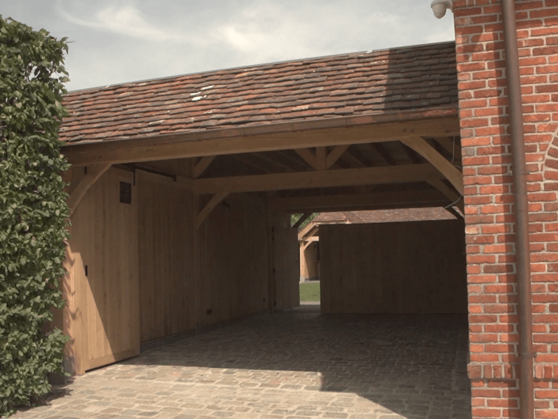 Eiken carport aanbouw in Deerlijk